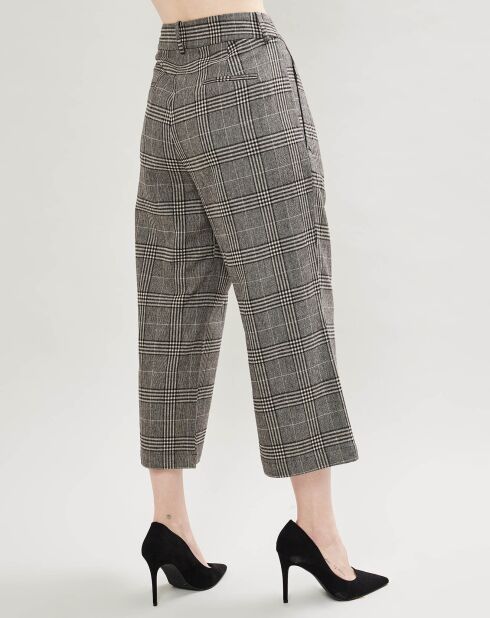 Pantalon en Laine mélangée à carreaux gris